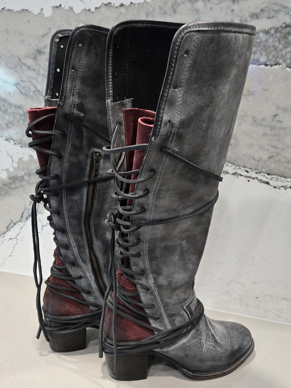 Freebird by Steven - Coal (Gray with Burgandy accent) Size 10